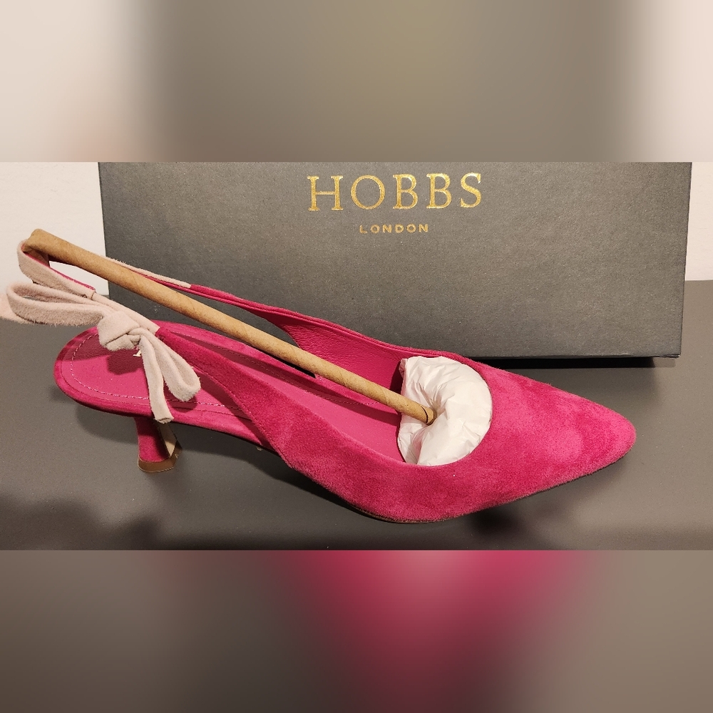Hobbs Pink Suede Heels
